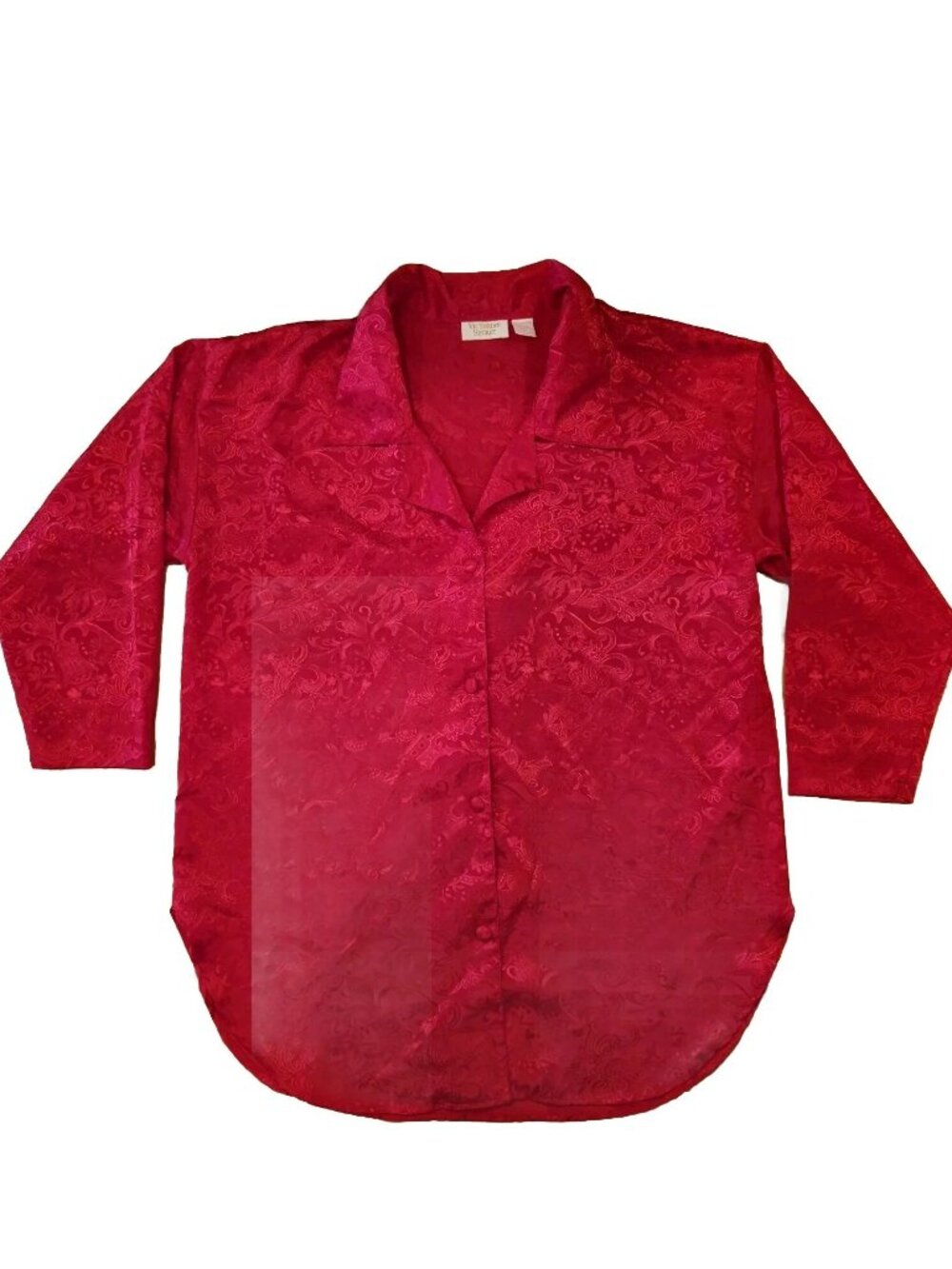 Victoria’s Secret Gold Label Women’s Red Rose Sleep Shirt, Vintage 90’s, Sz M/L